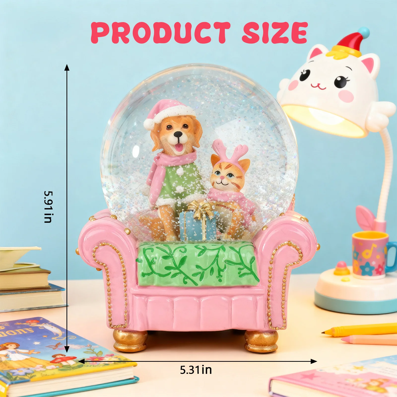 

Christmas Snow Globe with Animal Interior, Holiday Decoration Ornament for Unique Christmas Gifts & Festive Home Decor