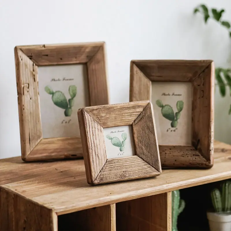 For Solid wood natural color pine wood photo frame table ornament 3 inches/6 inches/7 inches