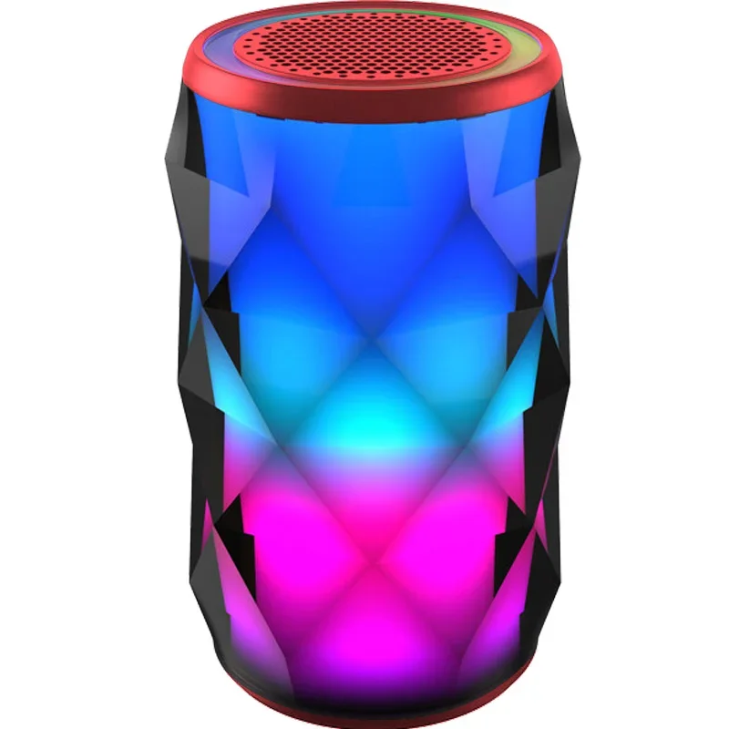 Factory Price Music Stereo Subwoofer Portable Mini LED Light Smart Wireless Bluetooth Speakers With FM Radio AUX TF Card