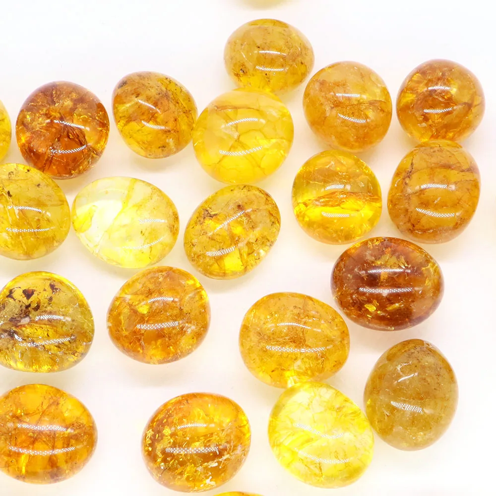 Natural Gem Yellow Crack Quartz Reiki Healing Crystal Tumbled Stone Energy Specimen Mineral Rock Garden Aquarium Home Decoration