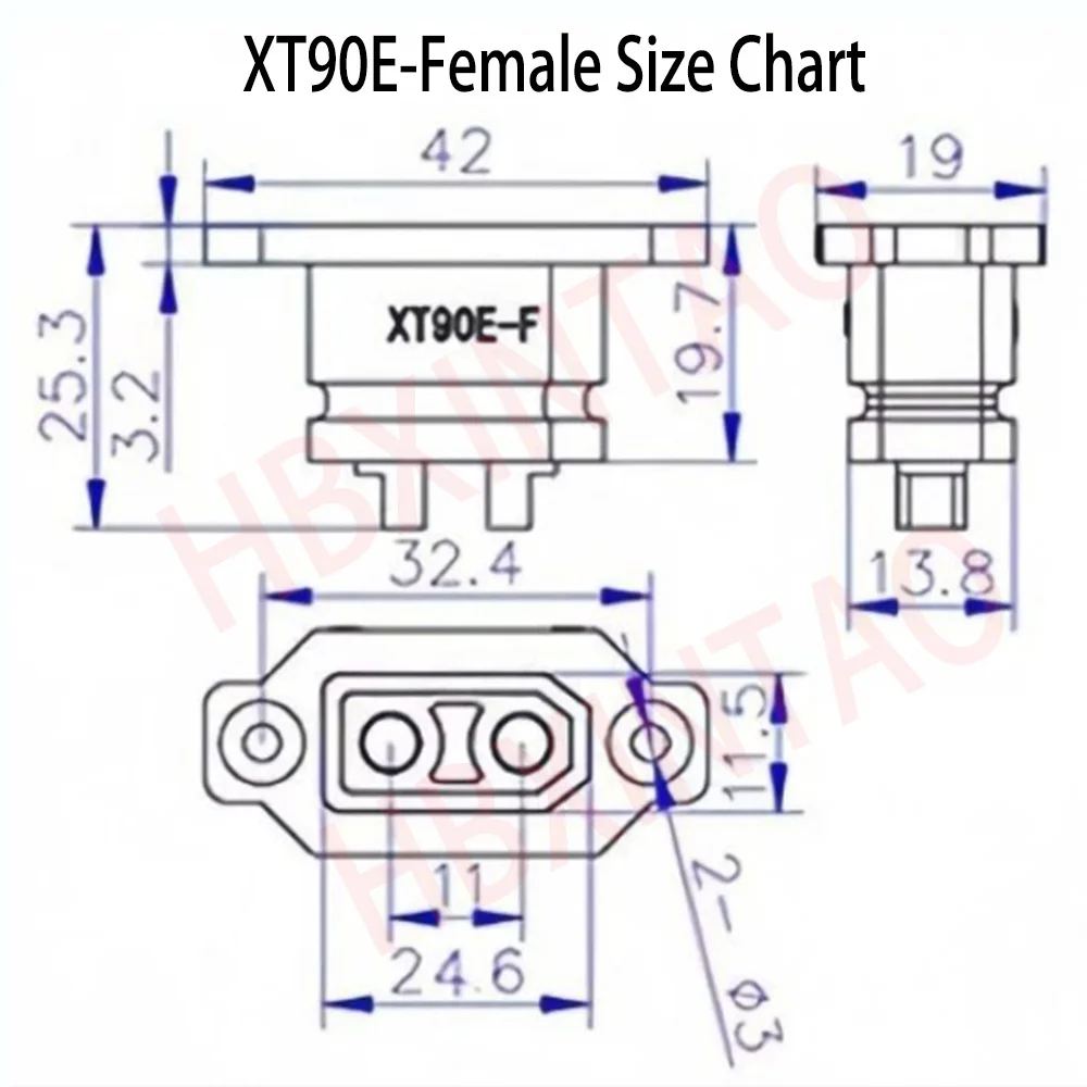 XT90E-M/F Ladeanschluss-Stecker XT90 Männlich/Weiblich Vergoldeter Anschluss mit Fixierloch Wasserdichte Kappe für ESC Motor Flugzeug Drohne – Detail 12