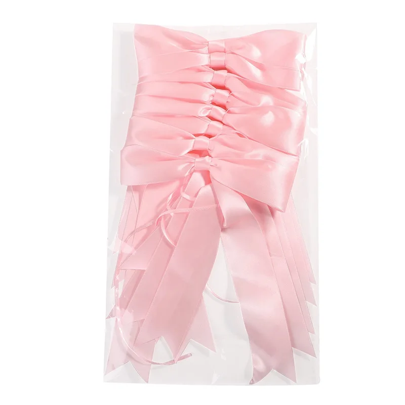 1 Set Rosa Schleifenband Hängende Girlande für Kindergeburtstag Hochzeit Babyparty Dekoration Weihnachten Satinband Heimdekoration – Detail 6