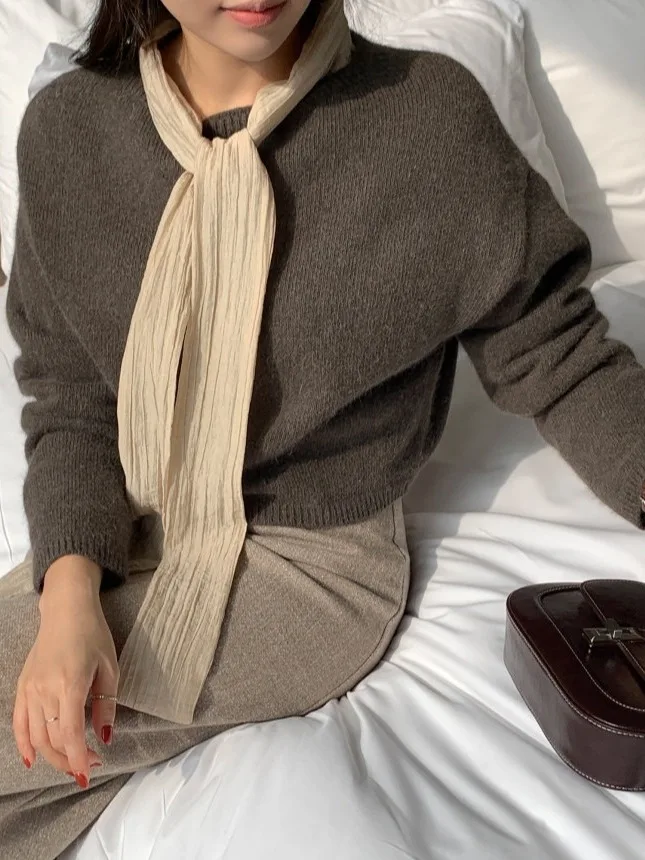 Chic All'inizio della primavera da donna irt Gentle Sweet Sa Versatile Ele Coreano Sle Long Sve Girls' irt Faionable Camicetta