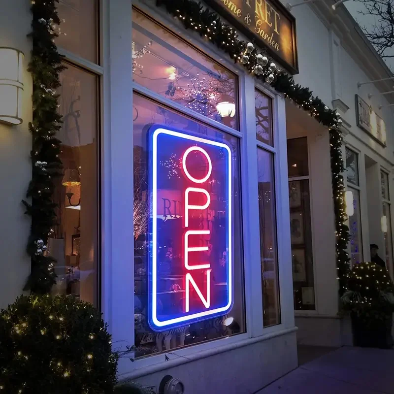 Bright LED Neon OPEN Sign for Business USB Powered for Salon Store Shop Coffee Bar Easy to Install Store Front and Wall Decor