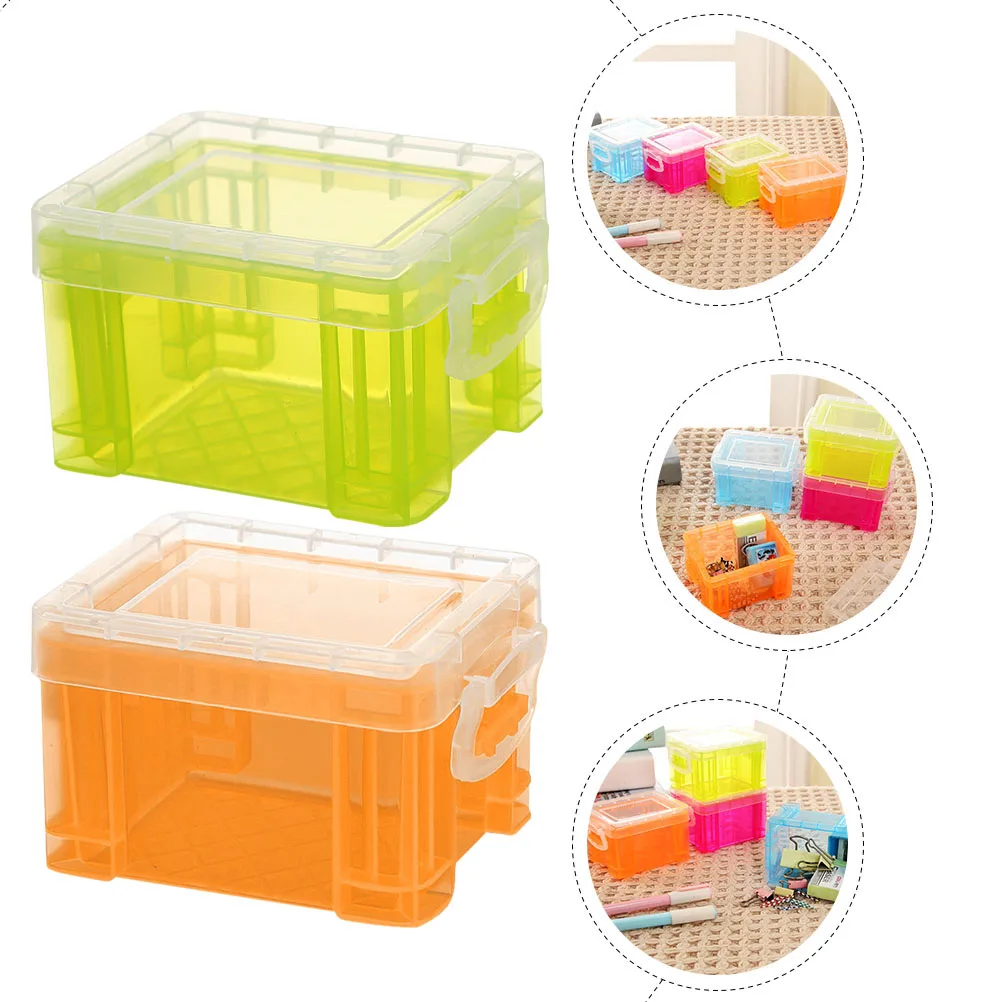

Color Storage Box Desktop Cosmetics Coloured Boxes Bins Tray Colorful Organizer Clear Makeup