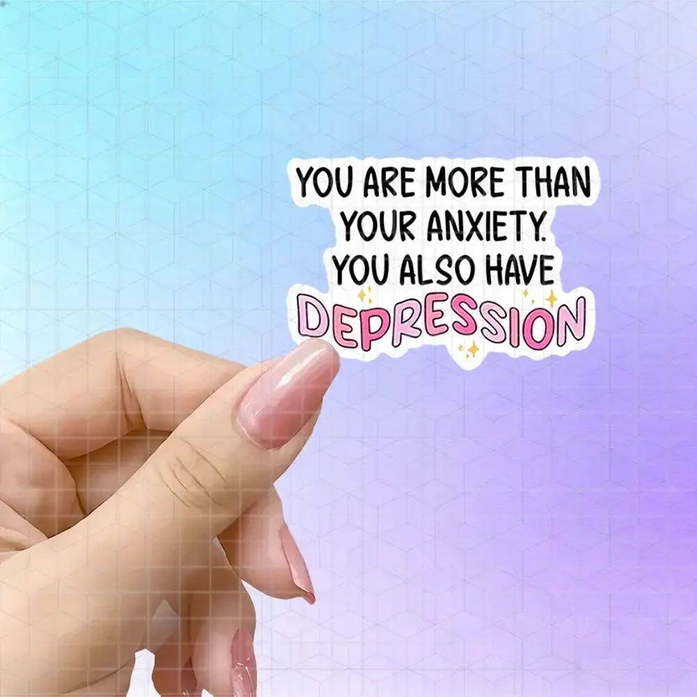 Dark Humor Psychological Quote Vinyl Sticker Matte Decal For Journal Notebook Pink Purple Glitter Star Deco