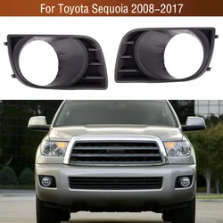 2PCS For Toyota Sequoia 2008-2017 Car Front Bumper Fog Lamp Light Trim Grille Cover Frame Lid Bezel Hood 814820C021 814810C021