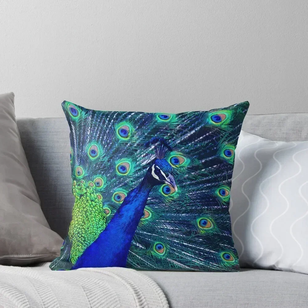 

Peacock Blue Throw Pillow luxury decor Sofa Cushions covers for pillows pillow pillowcase pillow