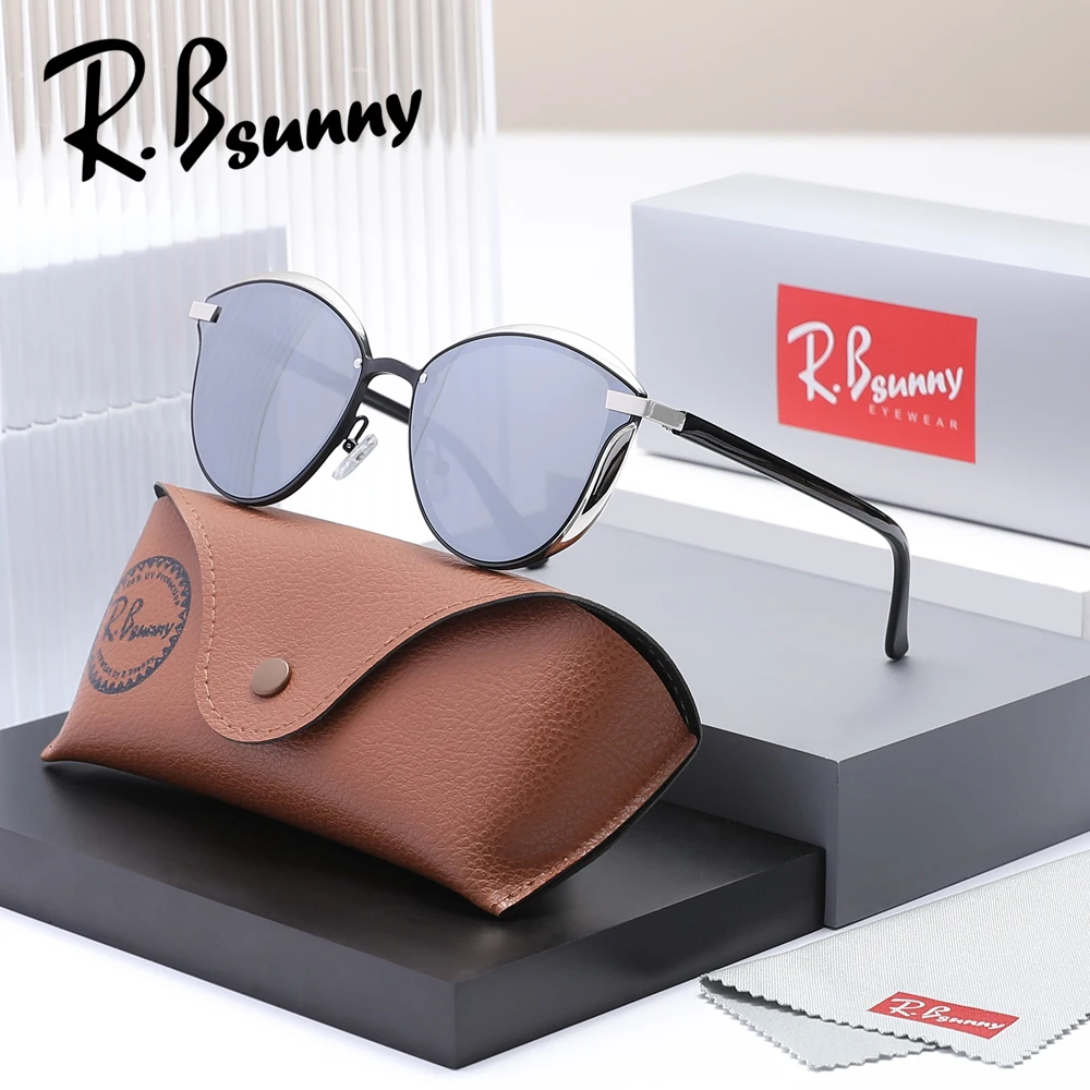 نظارات شمسية عصرية لعين القط بتصميم العلامة التجارية RBsunny نظارات غير رسمية مستقطبة للنساء فاخرة إطار معدني UV400 نظارات نسائية