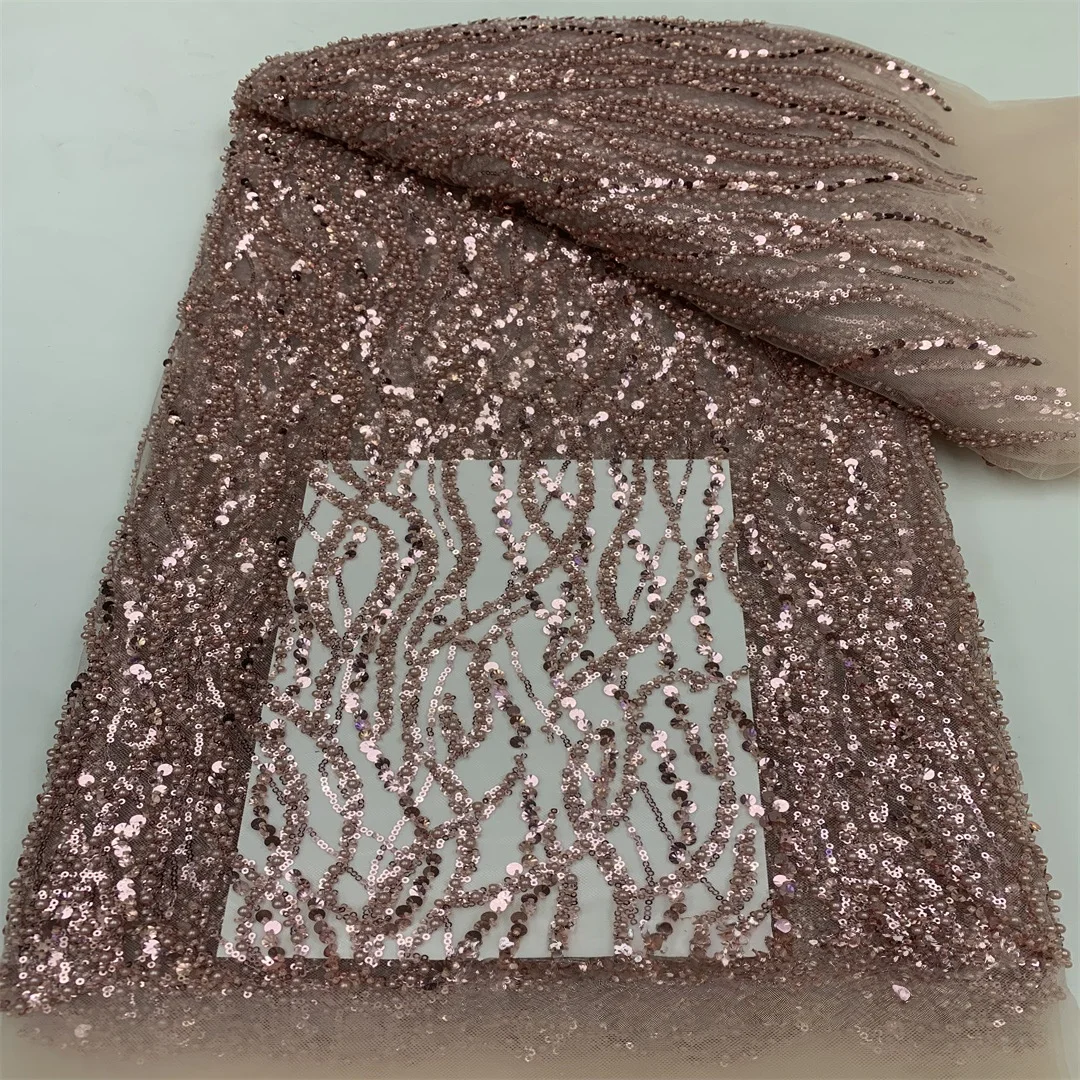 10 Colors French Mesh For Nigerian Party Sequin Dress Material African Sequins Net Lace Fabric Embroidery Accessory