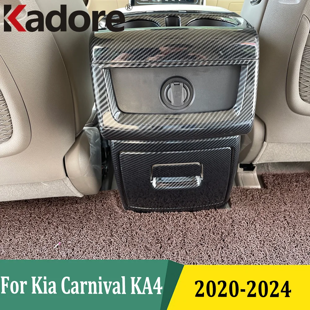 For Kia Carnival KA4 2020 2021 2022 2023 2024 Rear Armrest Water Air Conditonnal Vent Cover AC Outlet Trim Car Accessories