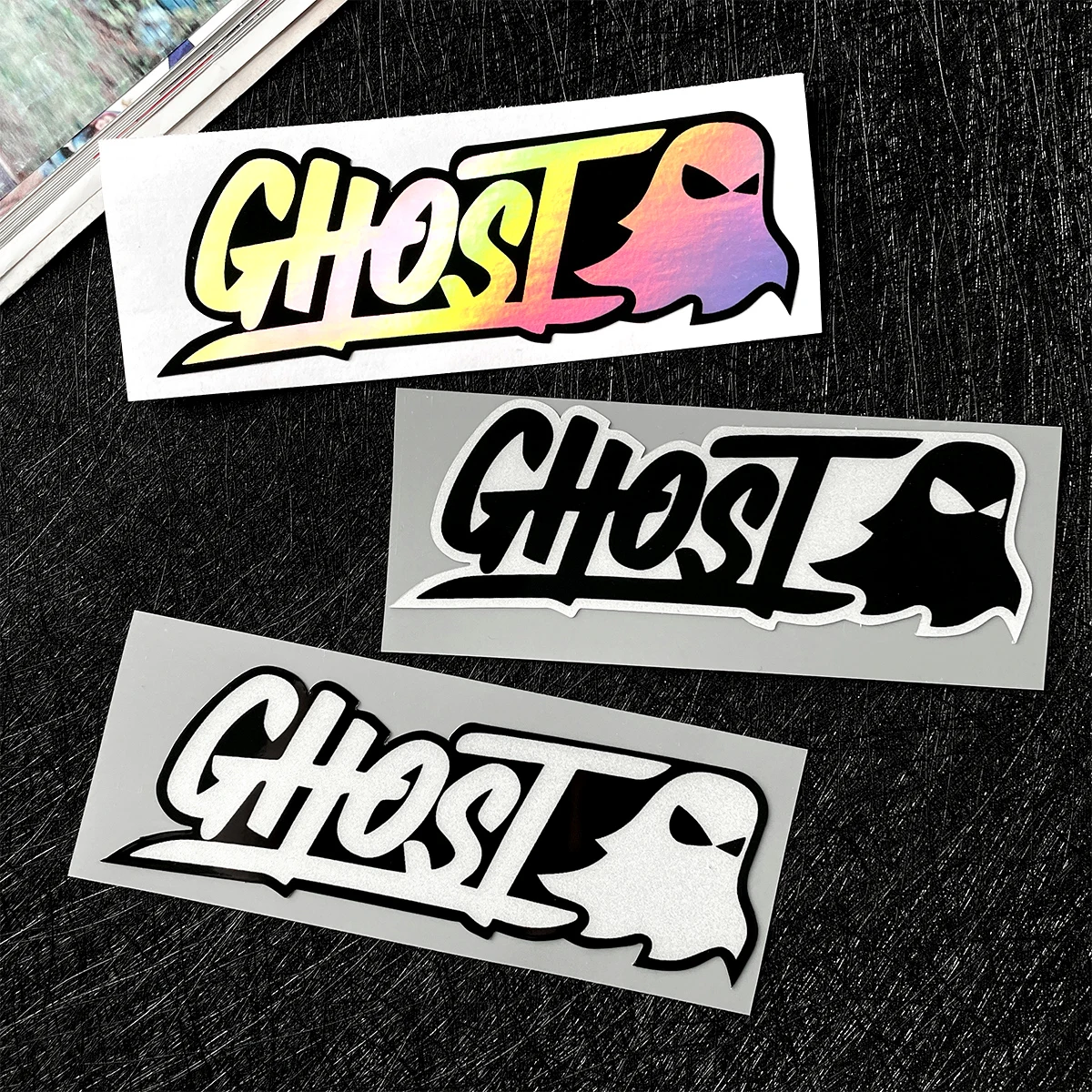 Halloween-themed Ghost Motorcycle Stickers Car Fuel Tank Helmet Reflective Waterproof Vinyl Decal Accessories，for Honda Yamaha