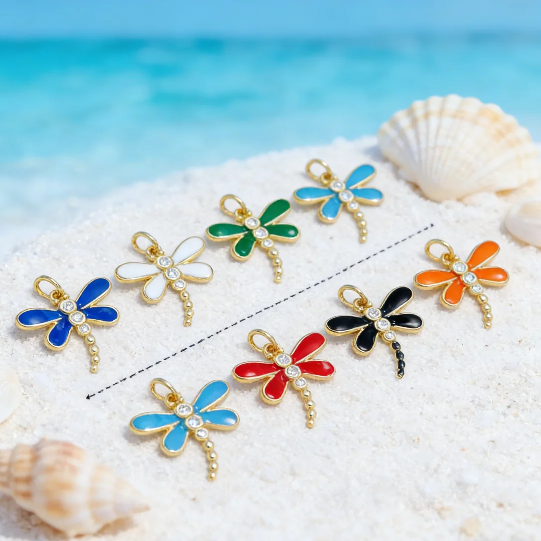 

Набор из 4 подвесок: разноцветные бабочки из латуни с кубическим цирконием и эмалью, аксессуары для изготовления ювелирных изделий, ожерелий и браслетов для женщин и мужчин