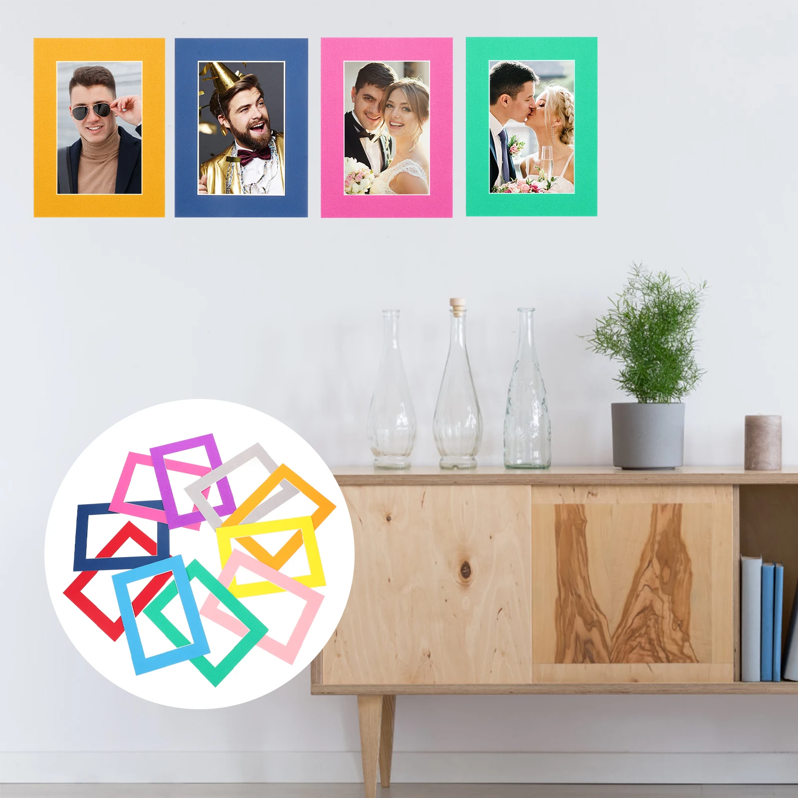 

30 Pcs Cardboard Photo Frame Decorative Paper 6 Inch Single Picture Frames Wall Art Home Bedroom Living Room Random Mixed Colors
