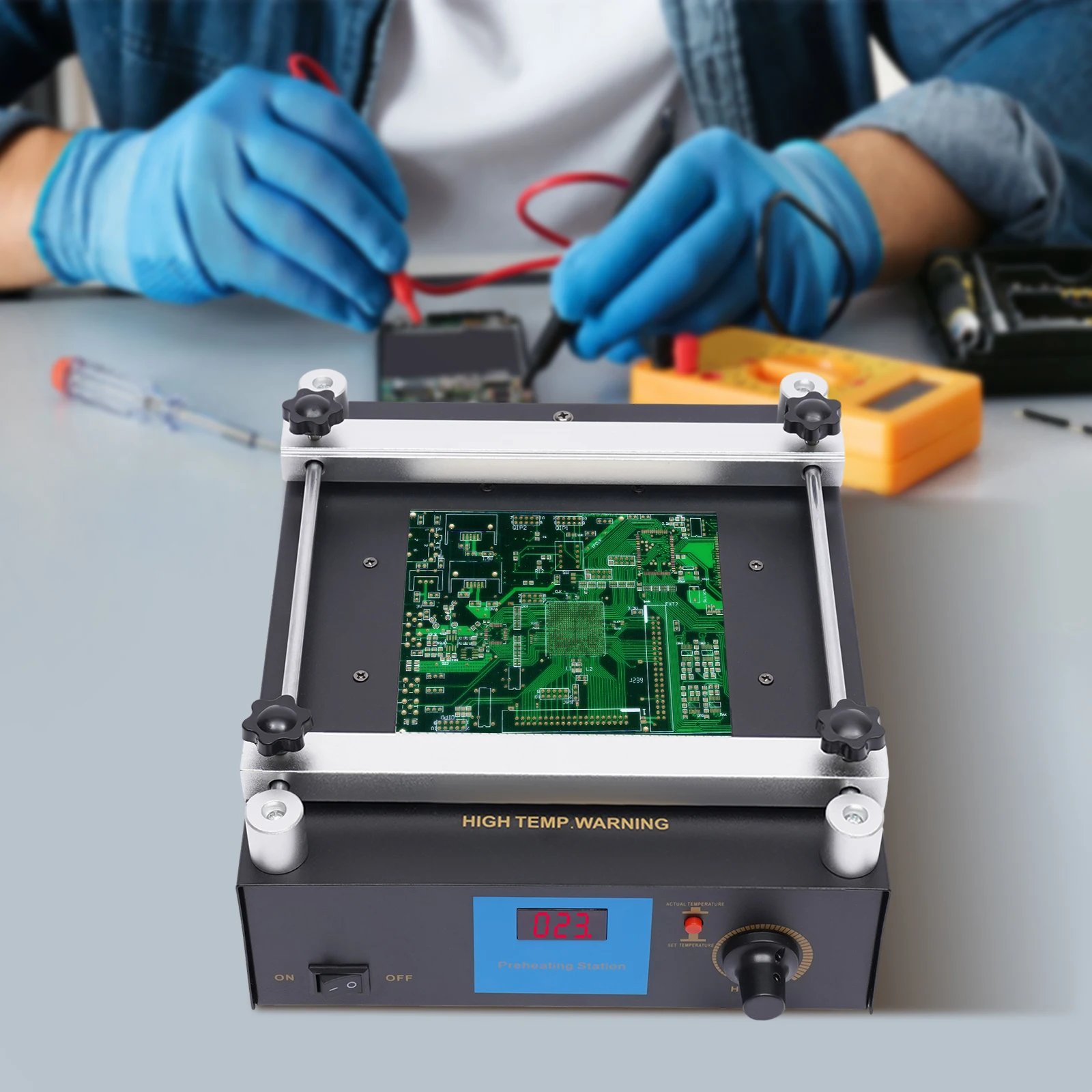 YIHUA 853A BGA IR سخان مسبق بالأشعة تحت الحمراء لوح تسخين إلكتروني محطة إعادة العمل 110/220 فولت 450 وات #3