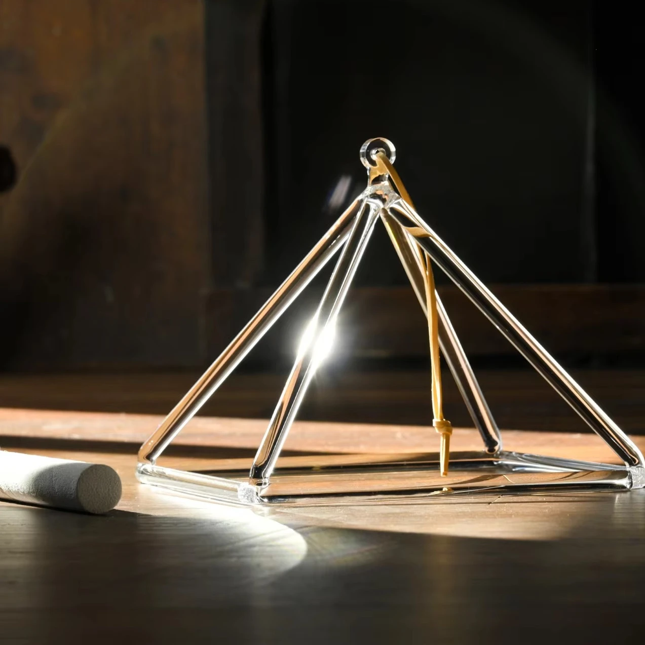 10 Inch Clear Quartz Crystal Singing Pyramid for Sound Healing & Energy Boost with Free Mallet