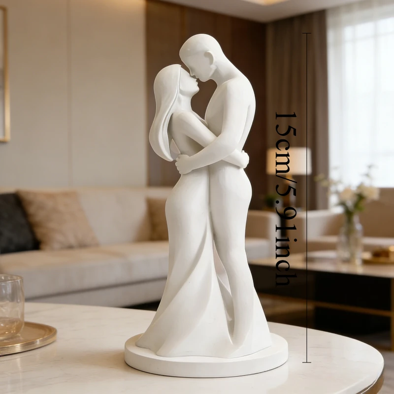 Printed Romantic Hugging Couple Sculpture,Modern Home Decor,Sweet Wedding &Anniversary Gift,Minimalist Art for Desktop&Bookshelf