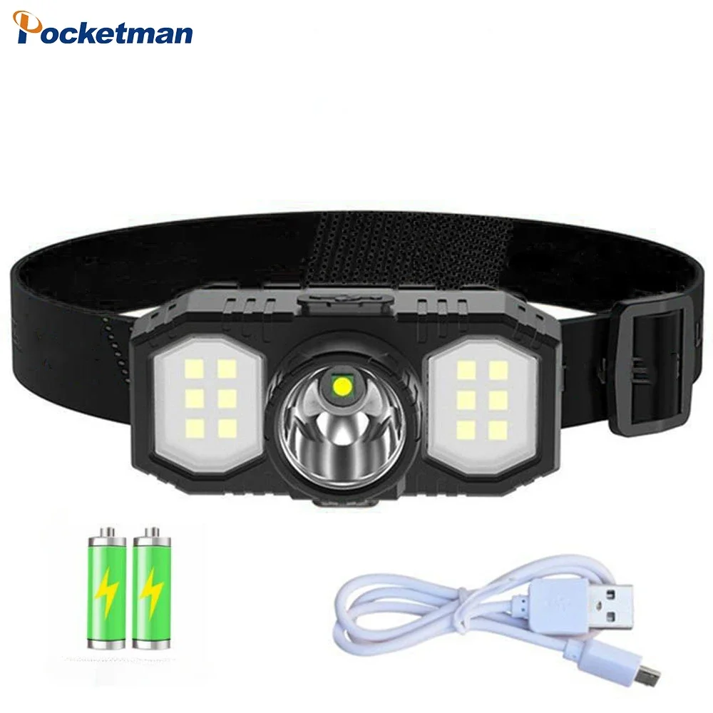 

Super Bright COB LED Headlamp Rechargeable 3 Modes Long Range Headlight Outdoor Waterproof Head Lamp for Camping Hiking Fishing