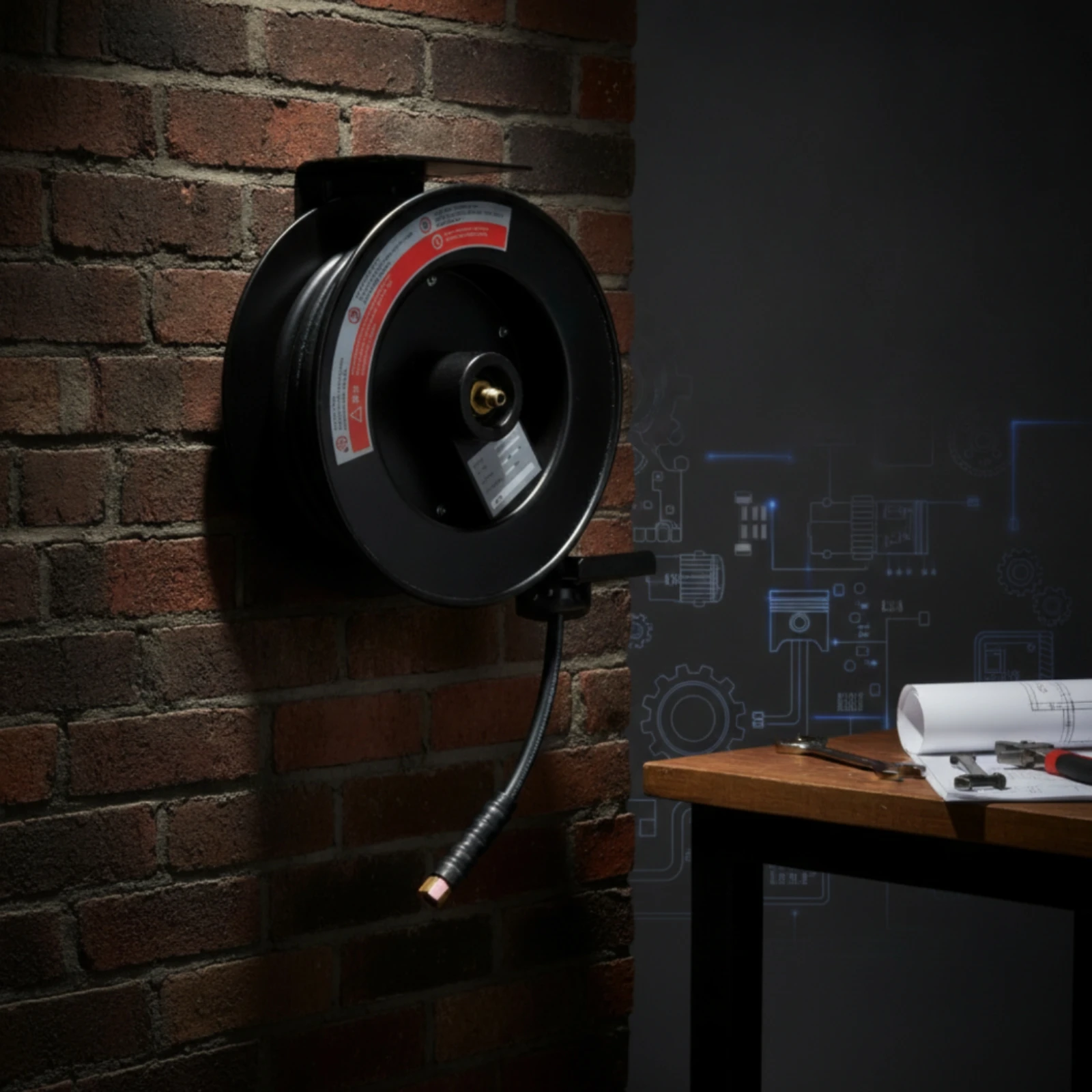 

Pressure Washer Hose Reel with Wall Mount Industrial Pressure Washer Hose Reel with Hand Crank Non-Rusting Slimline