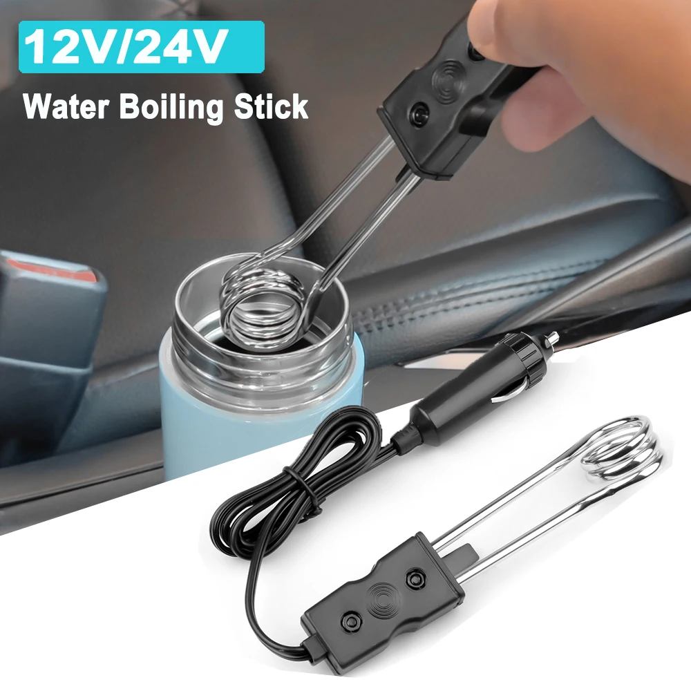 

120W 12V 24V Car Immersion Heater Portable High Quality Safe Warmer Electric Boiler Hot Water Tea Coffee Water Heater Universal