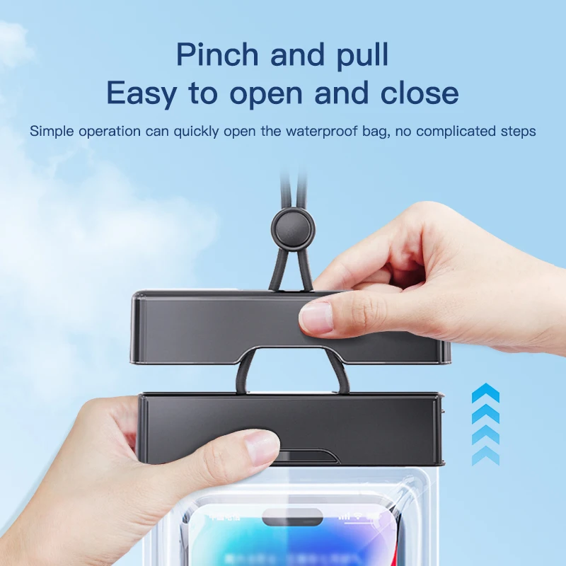 حقيبة هاتف مقاومة للماء ذات نافذة شفافة - حافظة تعمل باللمس للصور تحت الماء والسباحة والتجديف (iPhone وHuawei وXiaomi وAndroid