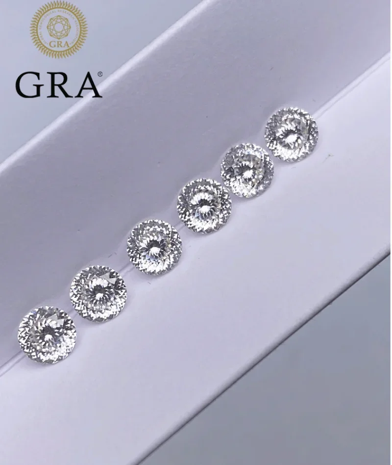 Ruihe New  QualityD VVS1 100 Faces Cut  Super White GRA Reqort Round Moissanite Loose Diamond Stone  for Jewelry Rings Making