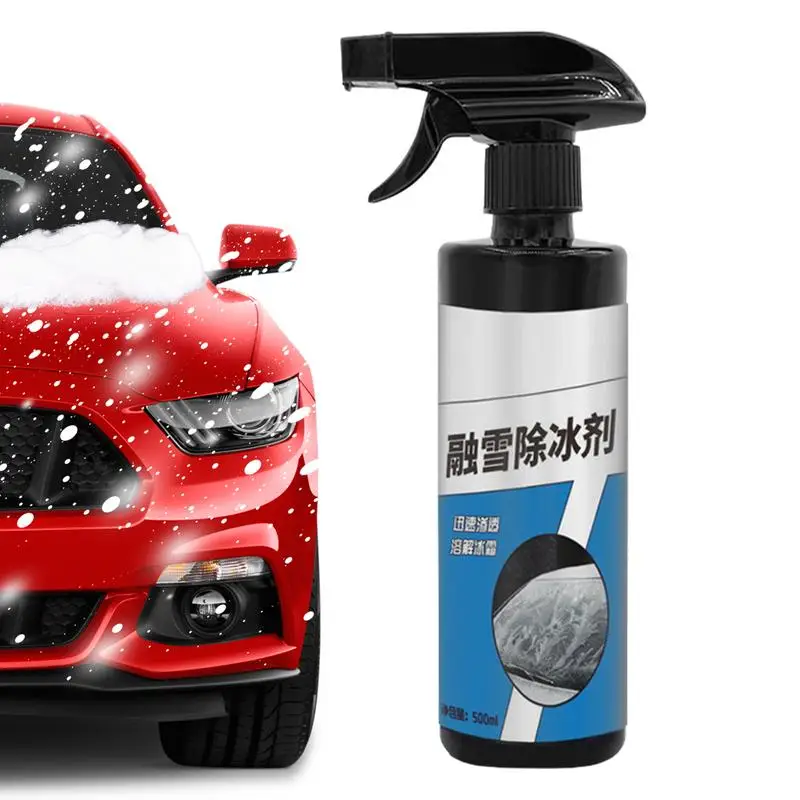 Windshield De-Icers 500ml De-Icer Windshield Washer Fluid Snow Melting Defrost Liquid Quickly And Easily Melts Ice Frost And