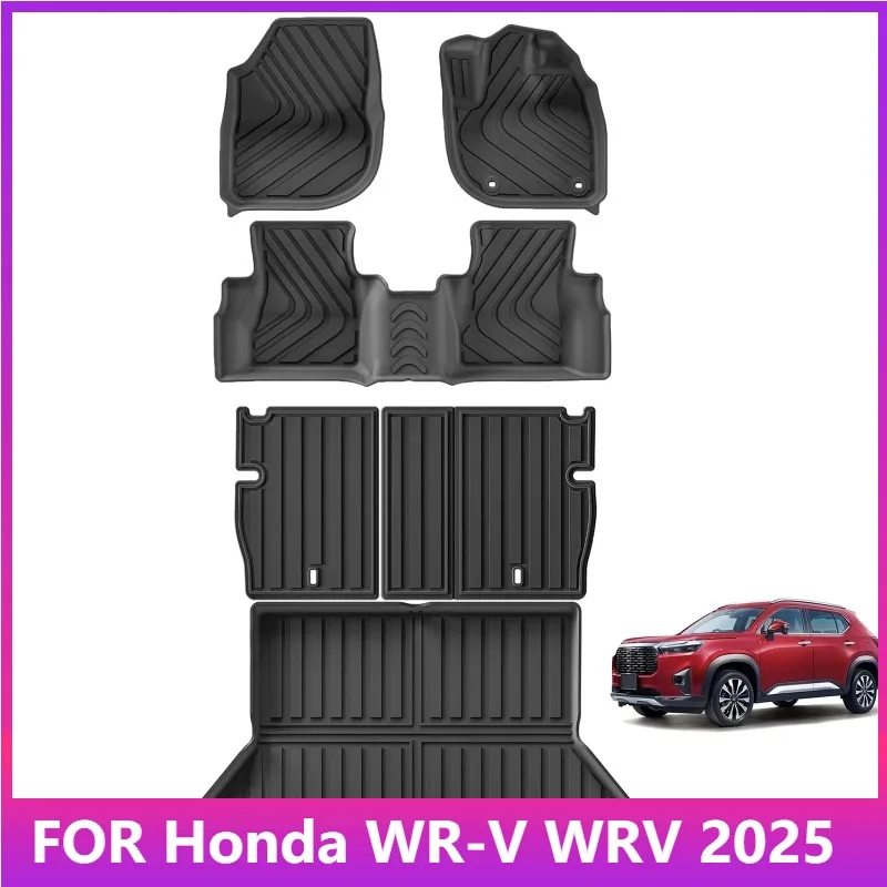

RHD Floor Mats For Honda WR-V WRV 2025 Car Floor Mats Trunk Pad TPE 3D Waterproof Protective Auto Accessories