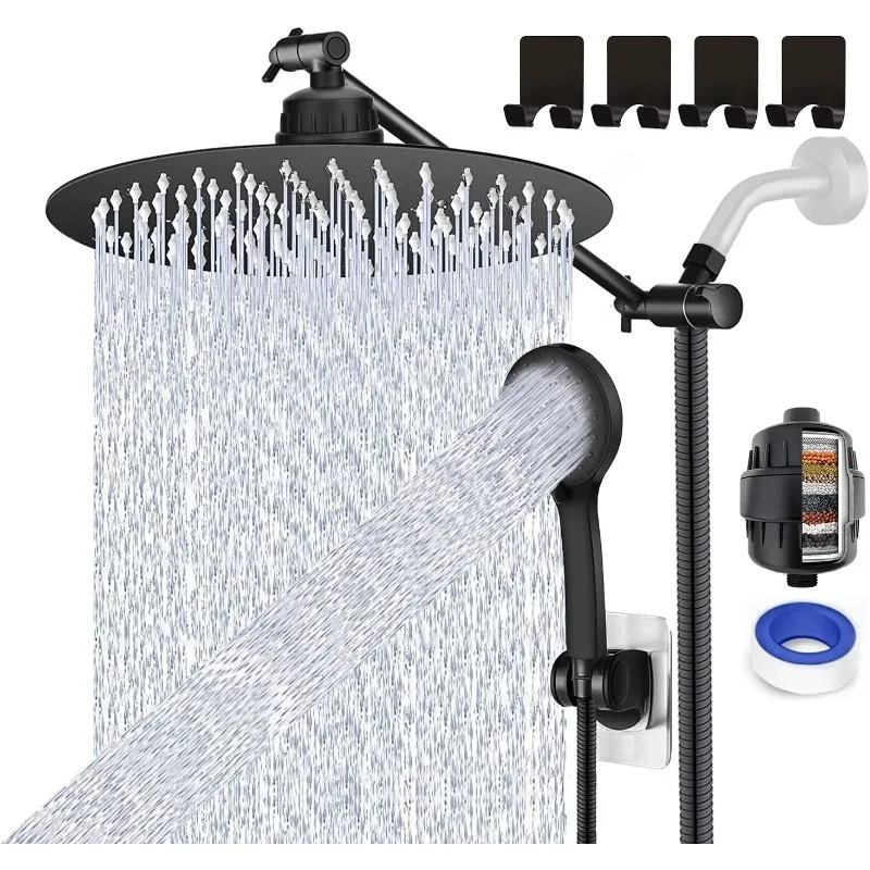 Imagem -06 - Rain Shower Head com Handheld Spray Rainfall Shower Head Combo One-piece Braço de Extensão Acessórios do Banheiro