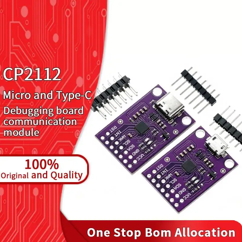 CP2112 Type-C Micro Debugging Board HID USB to SMBus I2C Communication Module For Communication Adapter Communication IC Board