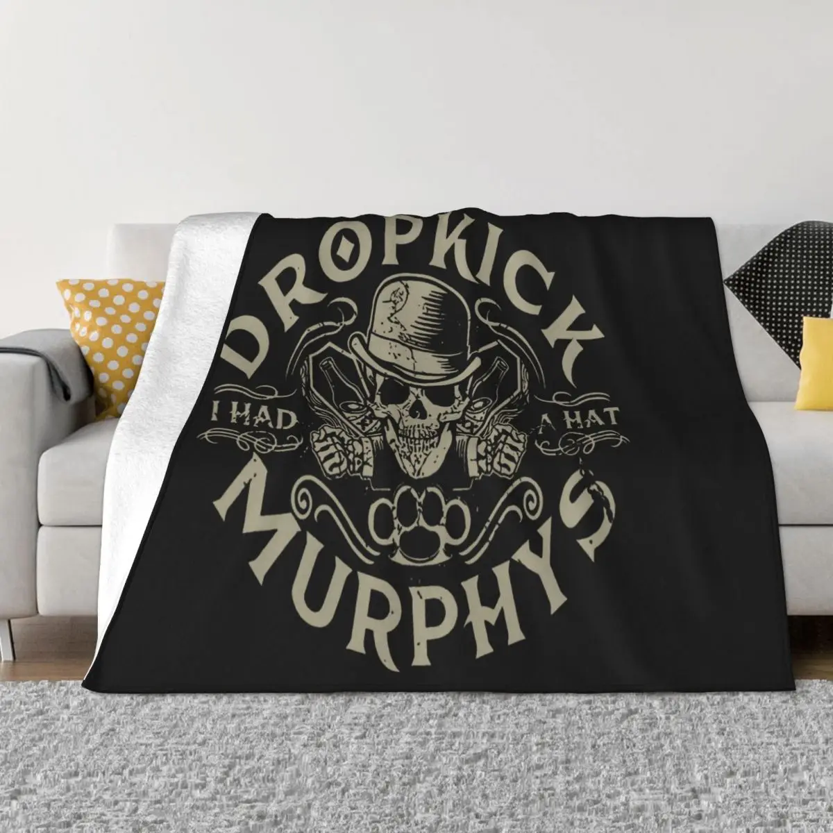 Dropkick For Men Harajuku Murphys Skull Men's Atmungsaktives Sm Md Lg Xl Xxl New Throw Blanket