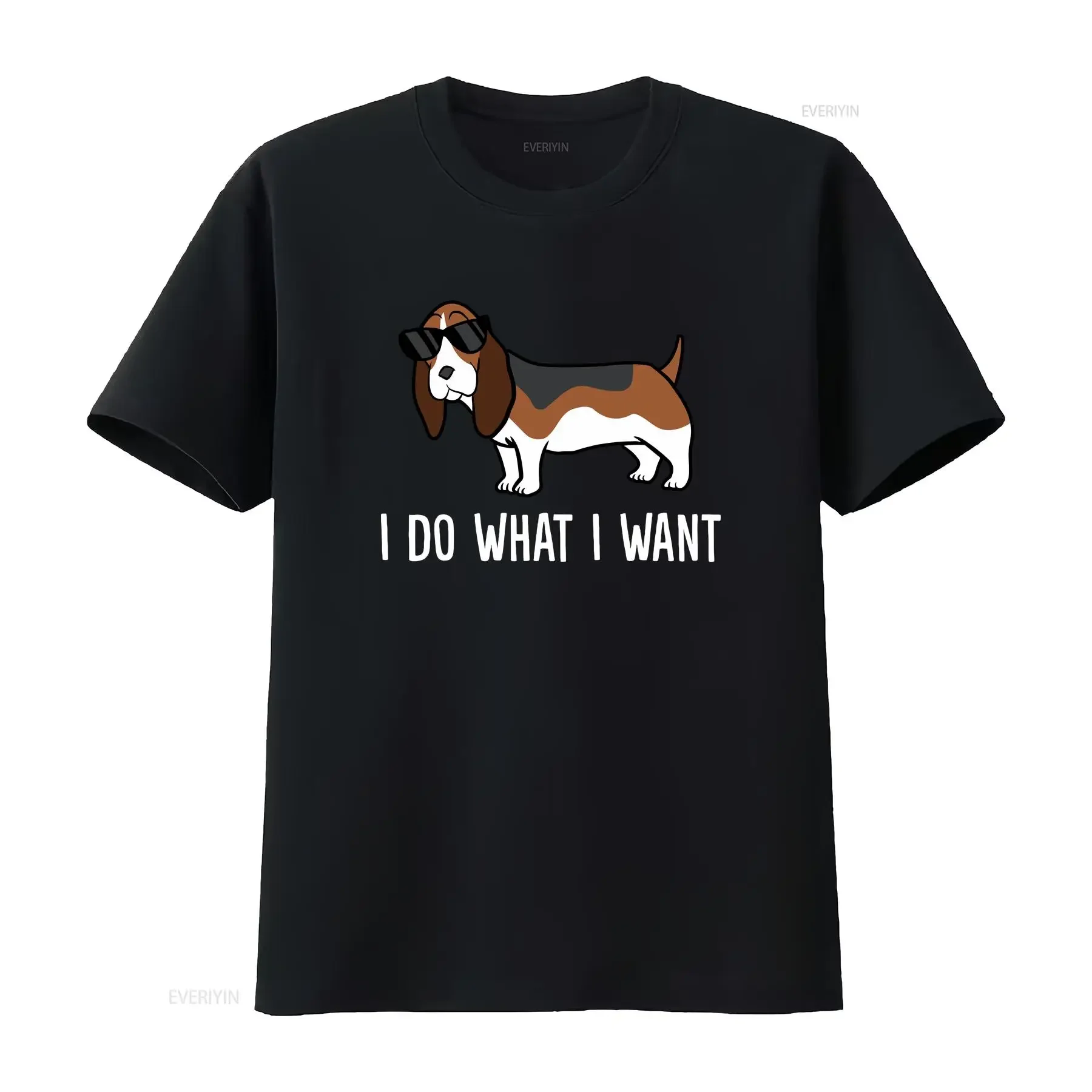 Funny Basset Hound Lover I Do What Want T Shirt  vintage Washed Stretched Versatile Top For Everyday Wear Breathable Unisex