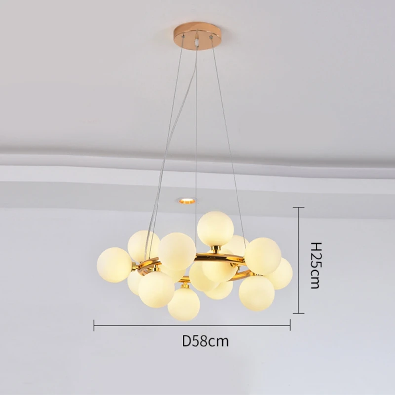 Nordic Ronde Kroonluchter Glazen Bal Kroonluchters Restaurant Bar Keuken Woonkamer Ring Scandinavische Lamp Armaturen