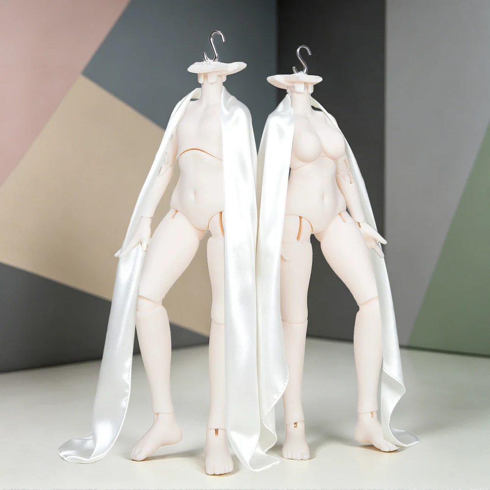14.5cm 1/12 BJD Doll Body Replacement Full Poseable Movable Joints Super White Normal Skin Female Girl Body for OB11 P10 GSC