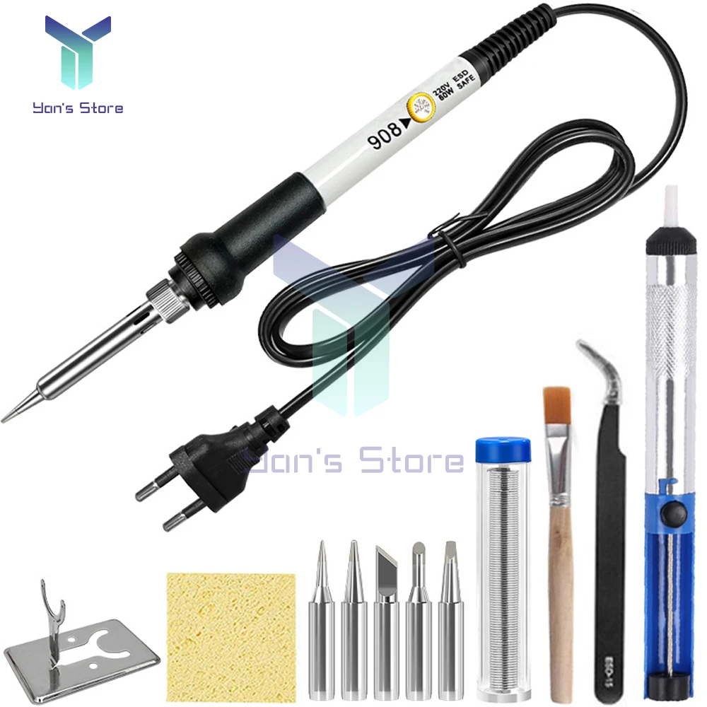 1 chiếc Mỏ hàn điện điều chỉnh nhiệt độ mới 60W Mỏ hàn hàn 220V Đầu bút chì nhiệt dụng cụ sửa chữa