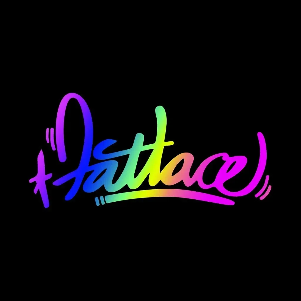1Pc Art Font Text Waterproof Vinyl Sticker Multi Styles Black White Holographic Pink Car Item Decal