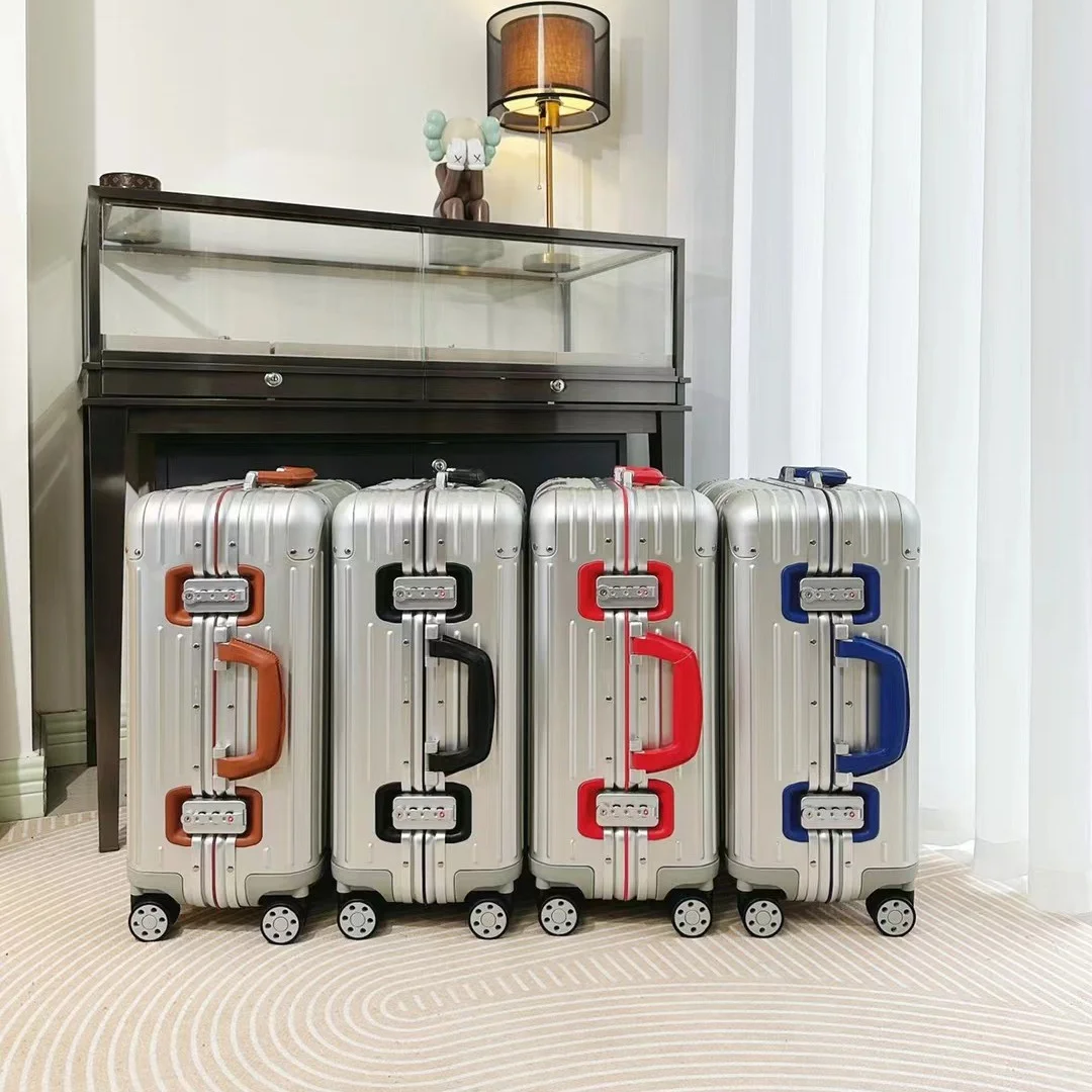 الحد الأدنى فريد المشاهير تتجه الأمتعة الكاملة سبائك الألومنيوم الفاخرة حمل على الحرف الألمانية 21 \ 26 \ 30 بوصة حقيبة أعمال ​