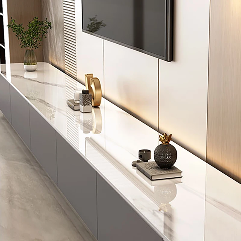 Soporte de Tv nórdico francés, Glam estético de belleza con cajones, soporte de Tv elegante, mueble de Tv suspendido para el hogar