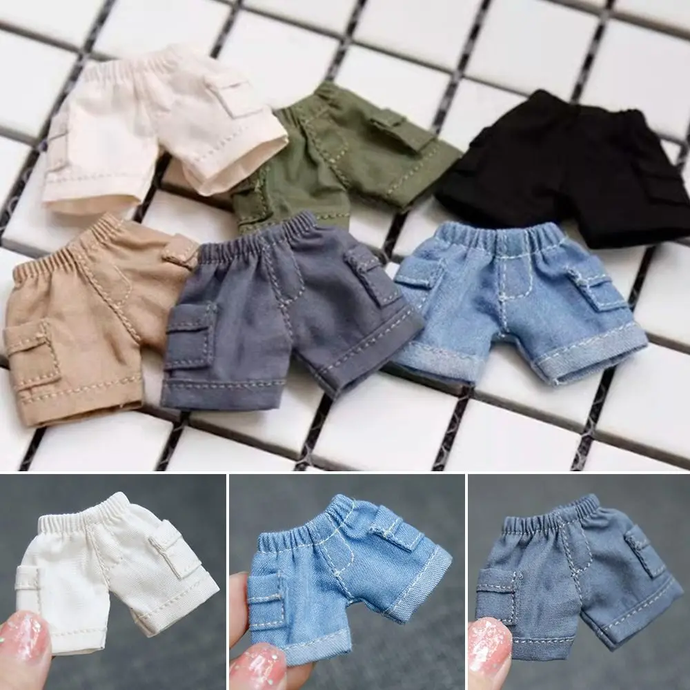 Handmade Doll Pocket Shorts For 1/11 OB11 Doll Jeans Outfits Doll Clothes For 1/12 BJD Dolls Casual Wear Doll Accessories