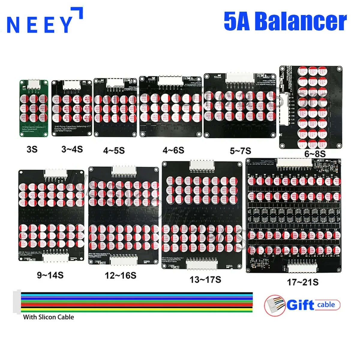 NEEY 5A Active Balancer 8S Lifepo4 Battery Equalizer 3S 4S 5S 6S 7S 10S 12S 14S 16S 17S 18S 20S 21S Li-ion LTO Energy Capacitor