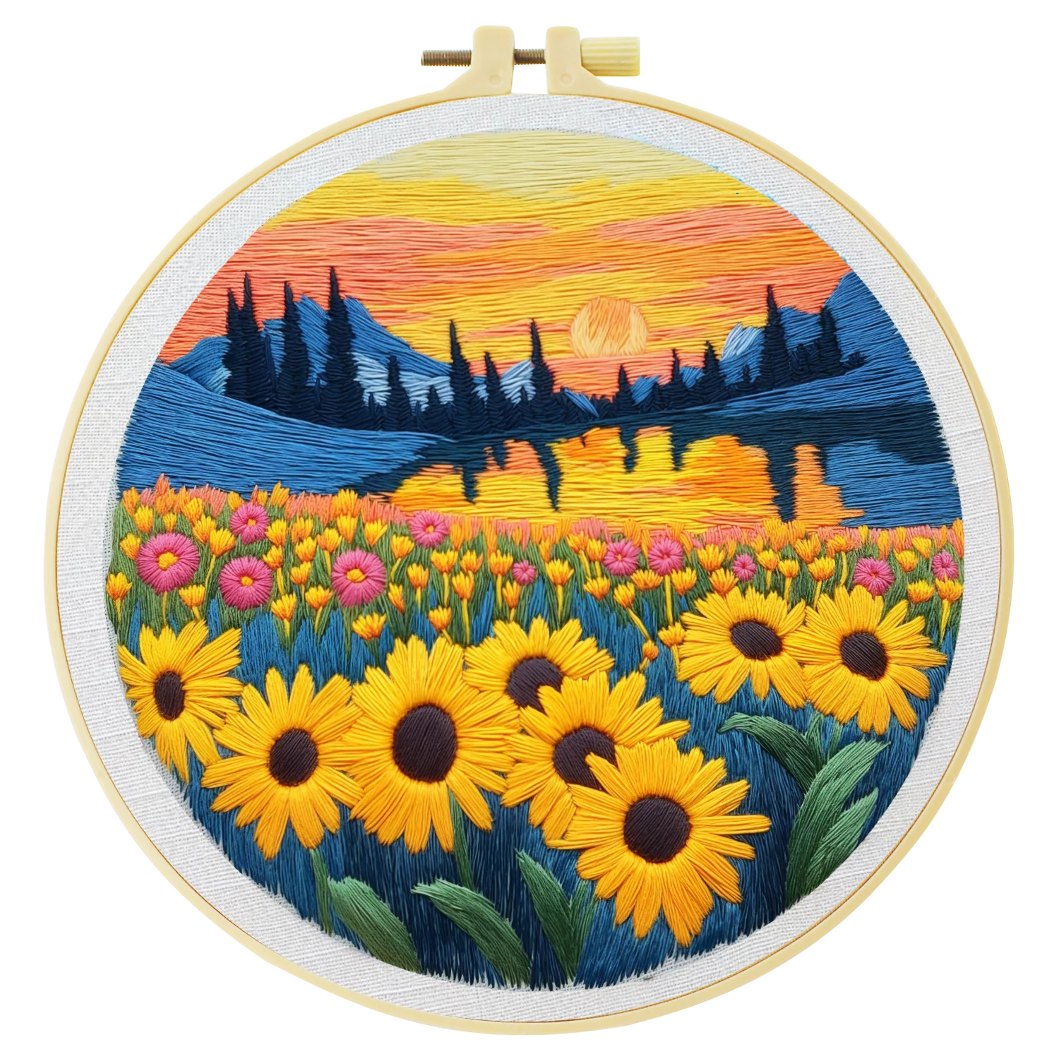 Стартовый набор для вышивки подсолнечника, набор для вышивки крестом «сделай сам», для начинающих, с принтом растений, швейное искусство, ремесло, живопись, домашний декор, игла, искусство