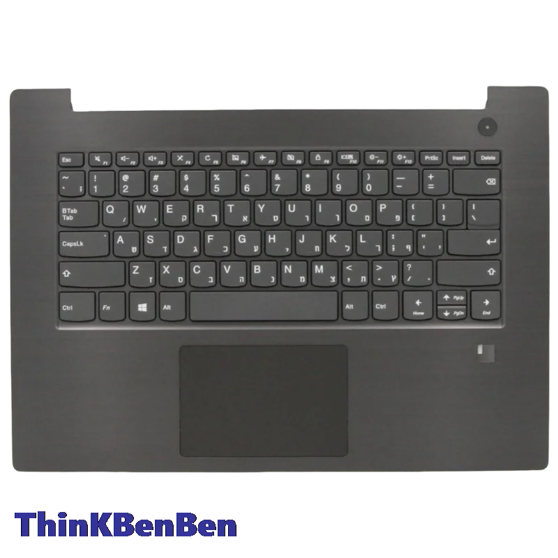 

HB Hebrew (IL Israel) Железный серый верхний чехол для клавиатуры, упор для рук, чехол для Lenovo V330 14IKB 14ISK 14ARR 5CB0Q64410