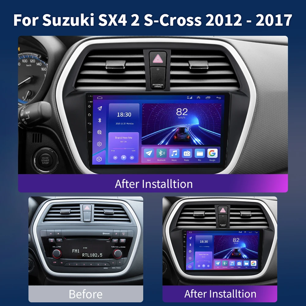 For Suzuki SX4 2 S-Cross 2012 - 2016 Car Radio Multimedia Video Player Navigation stereo GPS Android 13 No 2din 2 din dvd