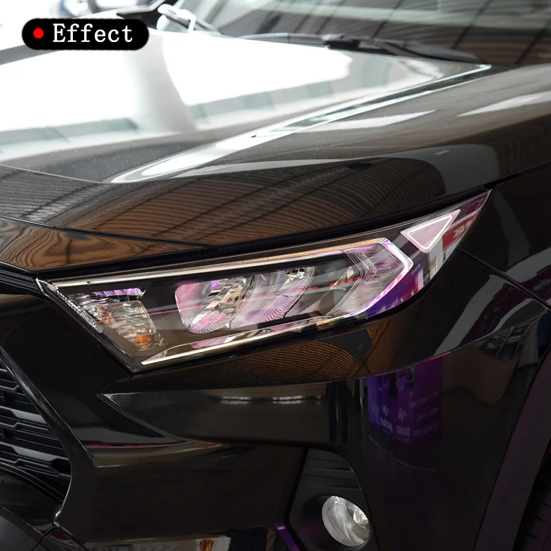 도요타 RAV4 XA50 자동차 헤드라이트 보호 필름 프론트 라이트 투명 스모크 블랙 TPU 스티커, 2019 2020 2021 2022, 2 피스
