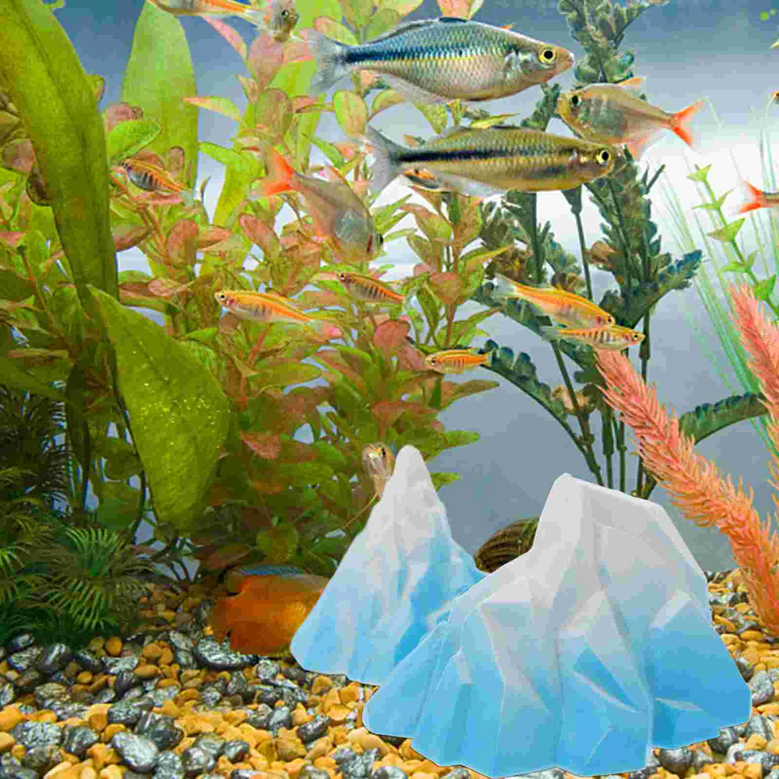 2 Pcs Fish Tank Simulated Iceberg Decoration Miniature Floeberg Model Arctic Sky-blue Figurine Bride