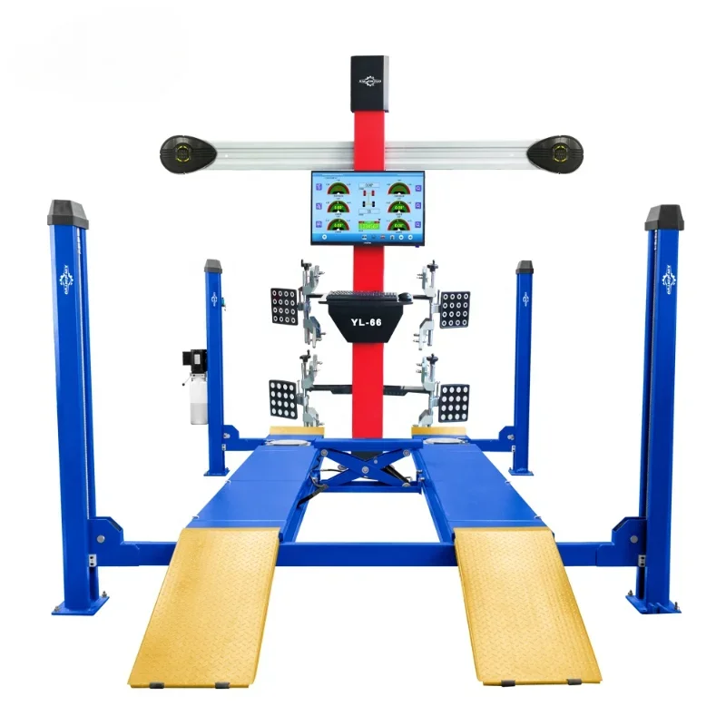 Full Set Of Vehicle Repair Equipment Four Post Car Lift The Front CE Approved 3d Wheel Alignment Machine For Sale