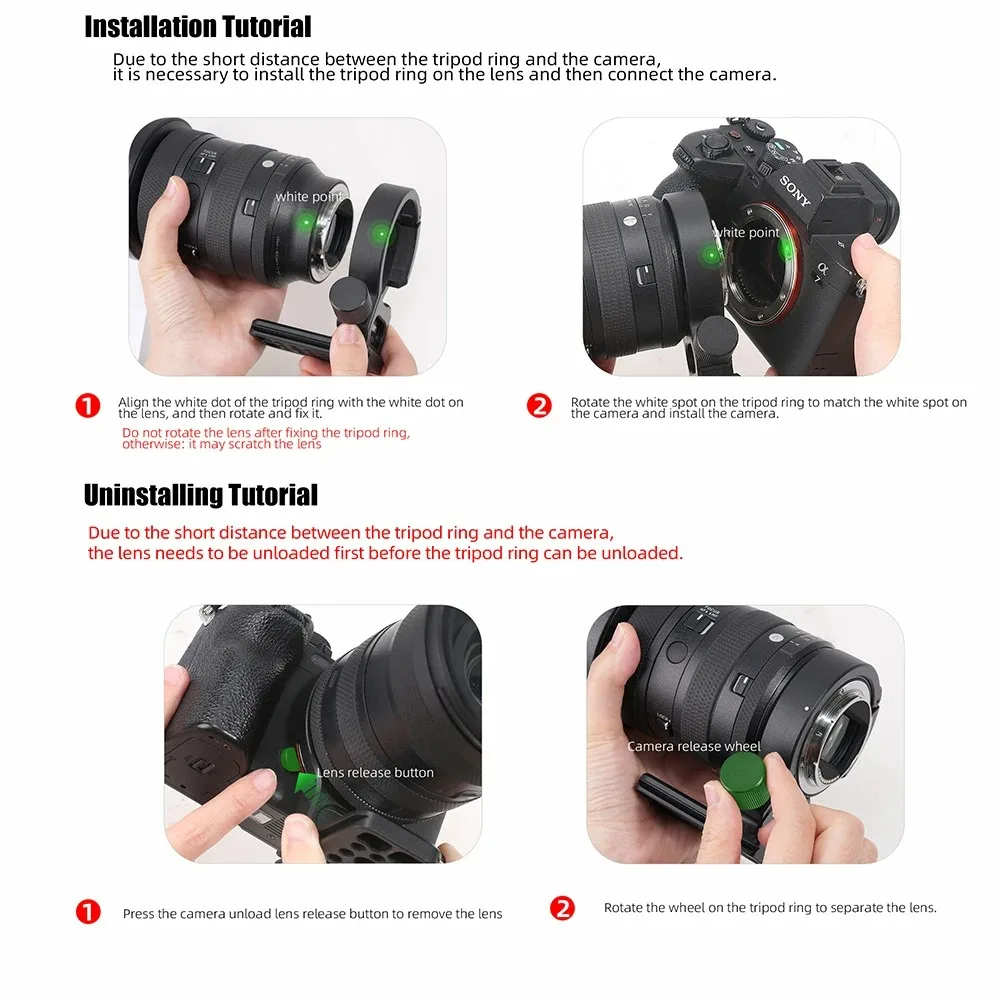 FOTGA عدسة ترايبود جبل الدائري ل سيجما 24-70 مللي متر F2.8 DG ND I/II لسوني E-port عدسة ملصق مائي الجلد 24-70 F2.8 ترايبود حلقة محول