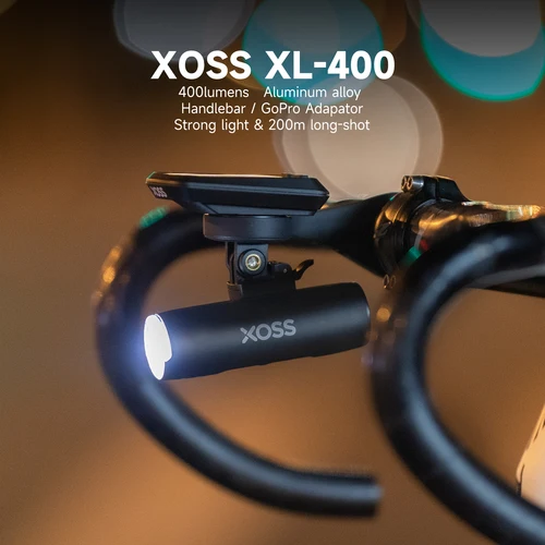 XOSS-faro delantero XL400/XL800 para bicicleta, linterna de aluminio ultraligera, recargable por USB, 400/800 lúmenes