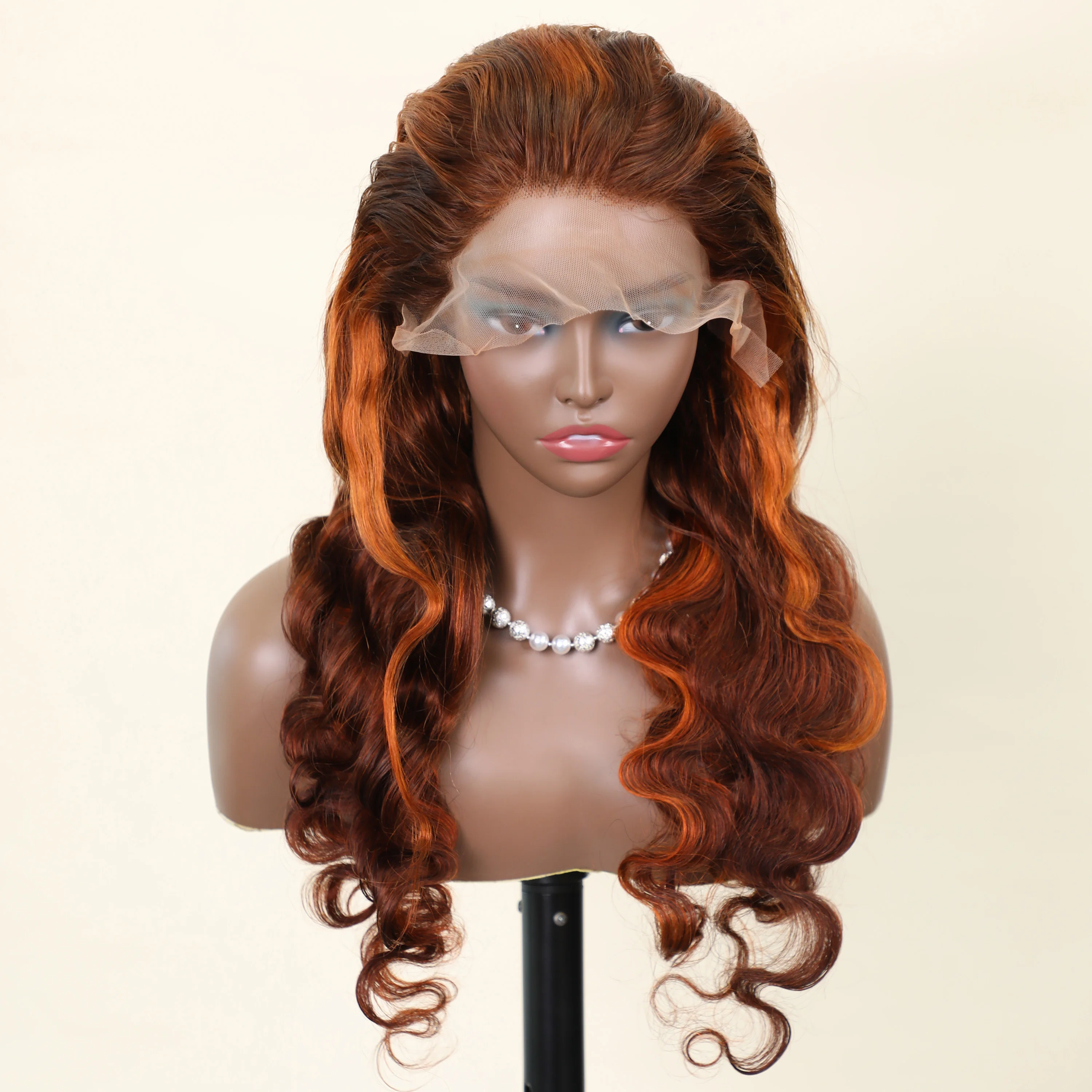 200 الكثافة تسليط الضوء على أومبير البرتقال الجسم موجة 13x6 الدانتيل الباروكة الأمامية 4/350 الملونة الجسم متموج البرازيلي خصلات الشعر المستعار الإنسان قبل قطعها