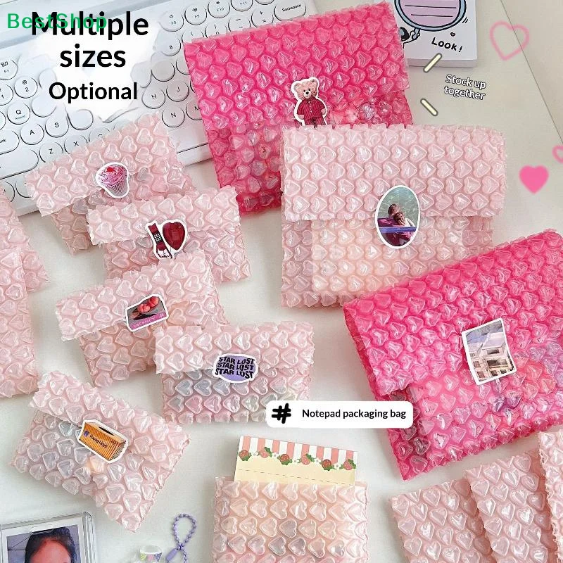 〔Q〕Heart-Shaped Bubble Mailer Padded Envelopes,Cute Pink Bubble Wrap Shipping Bags for Small Business & Gift Packaging
